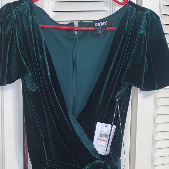 DKNY Green Flutter Sleeve Bodycon Dress - Picture 3 of 5